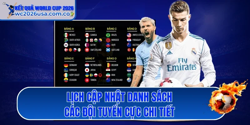 Lịch cập nhật danh sách các đội tuyển cực chi tiết