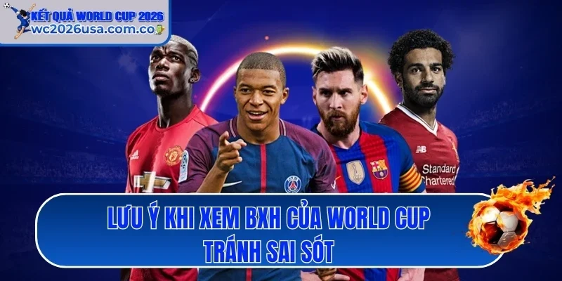Lưu ý khi xem BXH của World Cup tránh sai sót