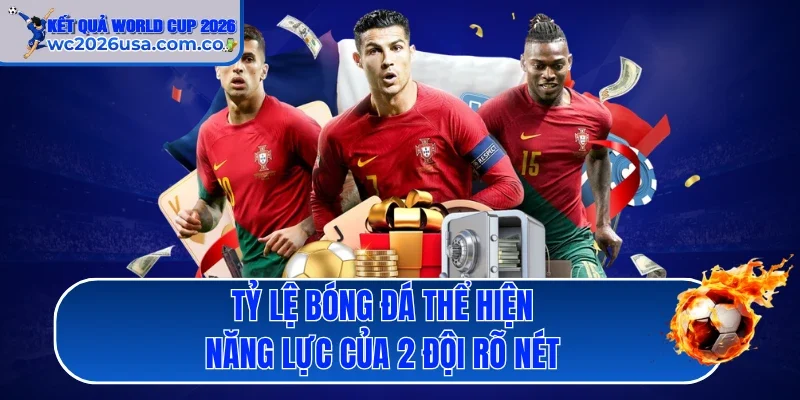 Tỷ lệ bóng đá thể hiện năng lực của 2 đội rõ nét